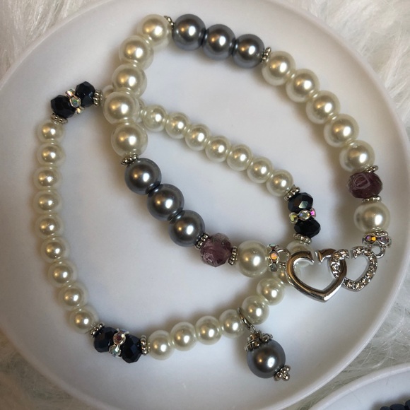 6 bead and faux pearl bracelet set - Picture 5 of 6